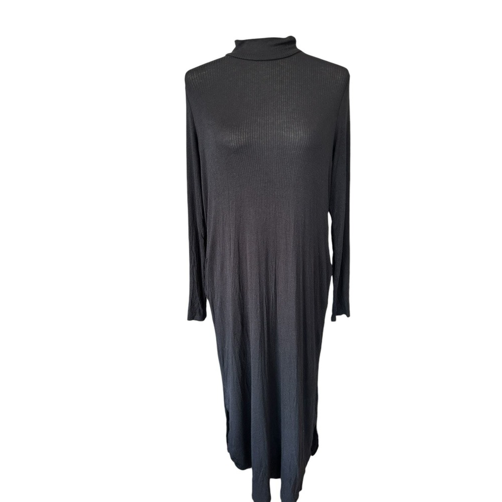 Show Me Your Mumu Turtleneck Maxi Dress Small Minimalist Black Stretchy Goth